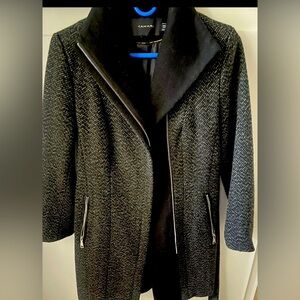 Tahari charcoal wool blend coat